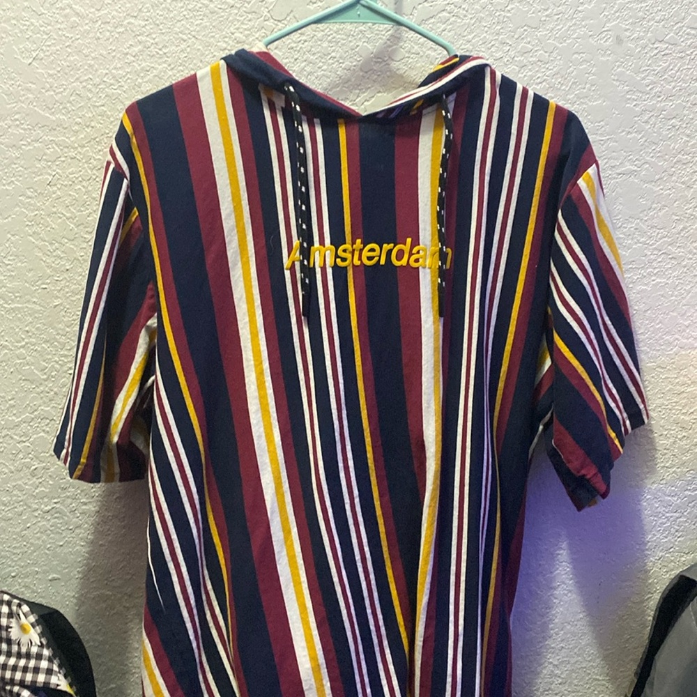 For The People Boy's Striped Hooded Short Sleeve Top. "Amsterdam".